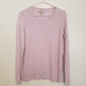 LOFT Light Pink Crew Neck Sweater